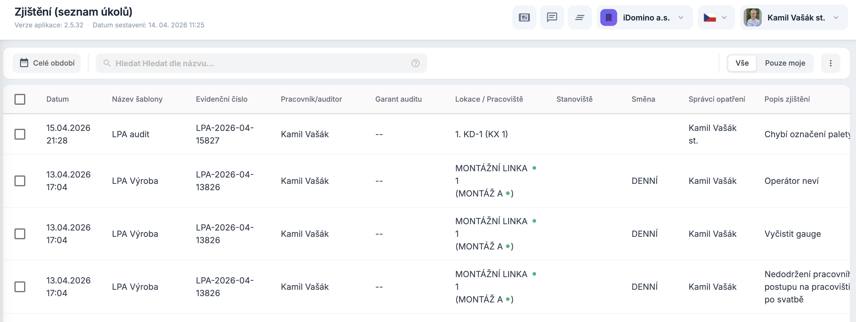 iDomino - Osobní seznam úkolů a notifikace